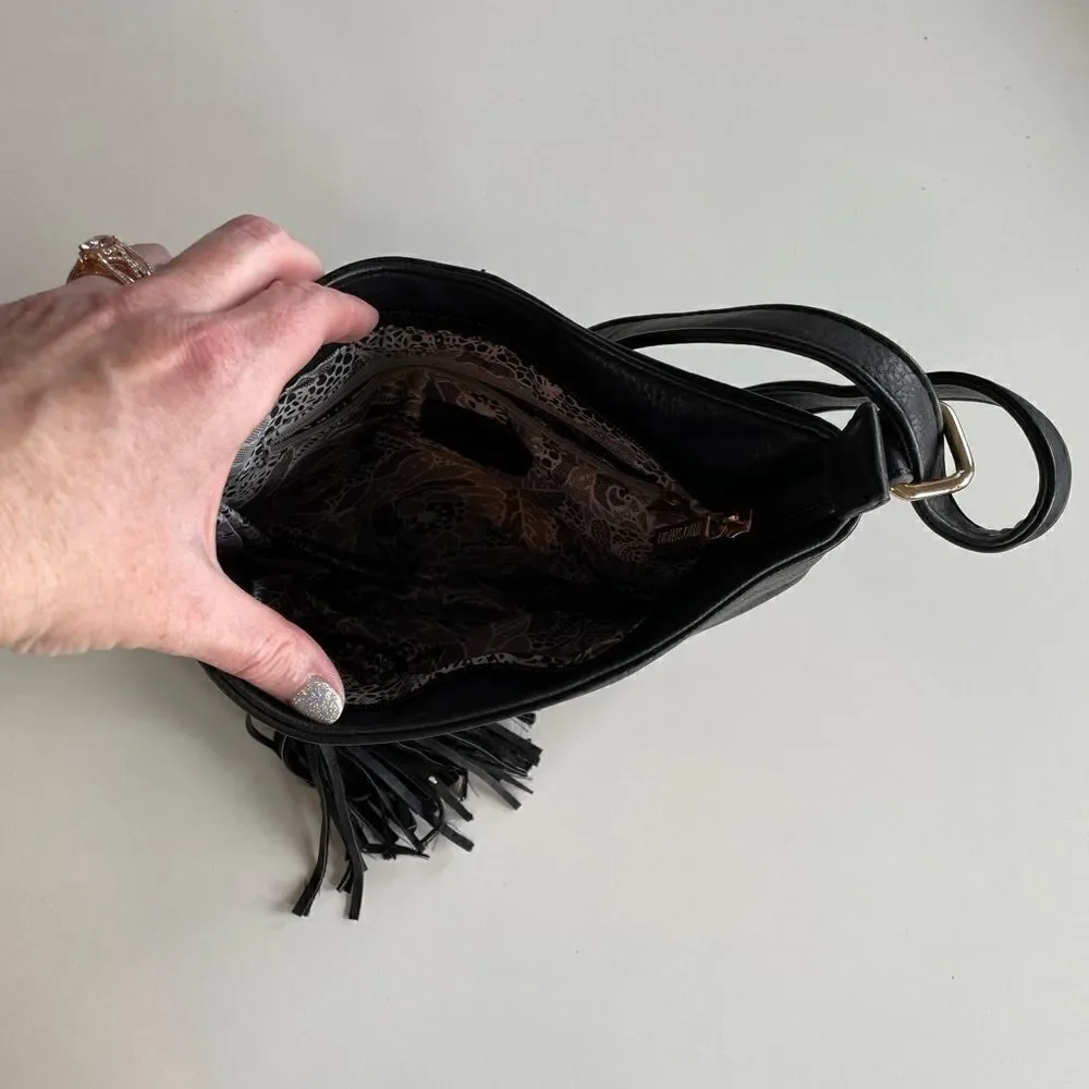 Pre-Loved Imoshion Womens Faux Leather Black Hobo Purse